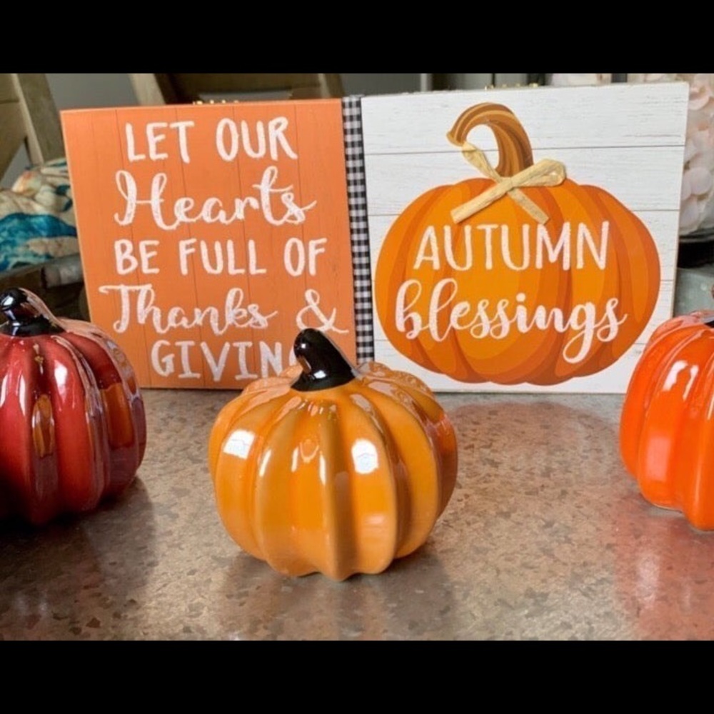 🍁 ORANGE CERAMIC PUMPKIN 🍁